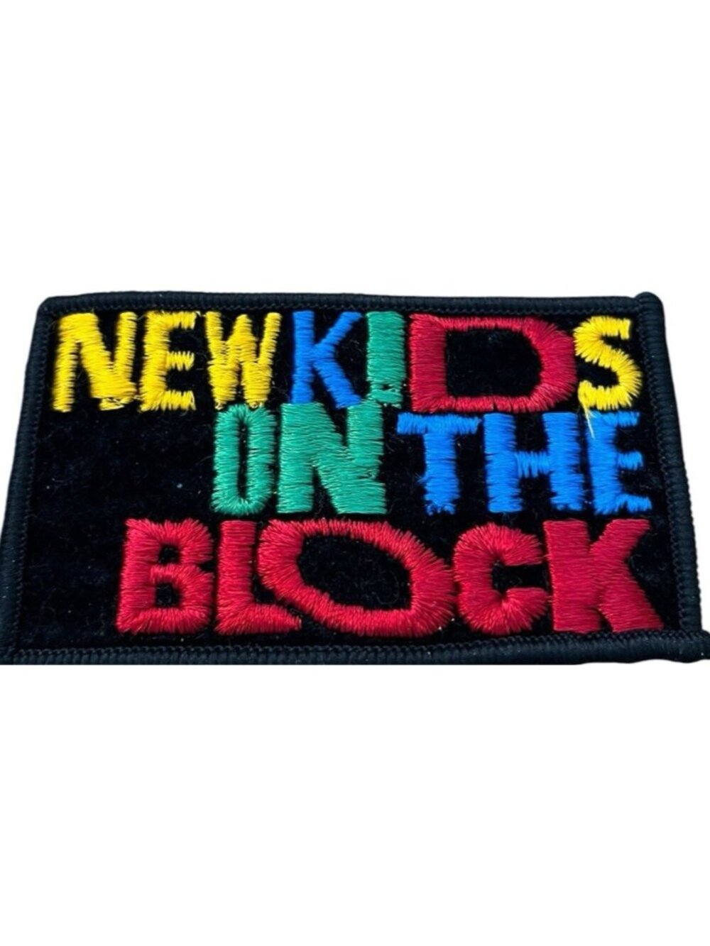 New Kids on the Block Colorful Embroidered Iron On Patch 3.5 x 2 Vintage
